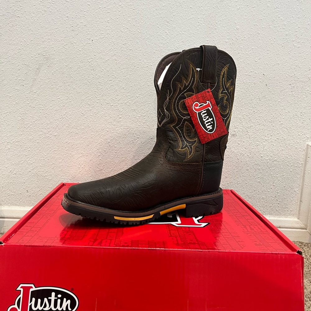 Justin Boots Men's Dark Brown Western Boots